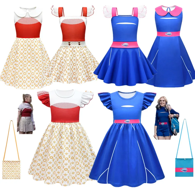 Kids Zombies 4 Addison Cosplay Costume Cartoon Dawn of The Vampires Girl Dresses Children summer Casual Dress+Bag Halloween Suit
Kids Zombies 4 Addison Cosplay Costume Cartoon Dawn of The Vampires Girl Dresses Children summer Casual Dress+Bag Halloween Suit