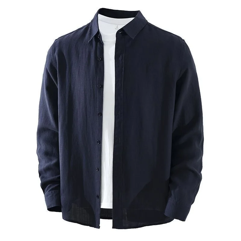 Summer Thin Cool Pure Color Long Sleeve Cotton Linen Men's Shirt Casual Loose Outerwear Top Breathable Comfortable Long Shirt
Summer Thin Cool Pure Color Long Sleeve Cotton Linen Men's Shirt Casual Loose Outerwear Top Breathable Comfortable Long Shirt