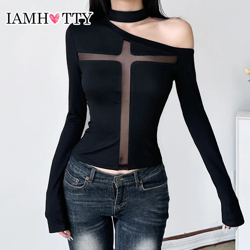 IAMHOTTY See Through Mesh Patchwork Cropped Top Women Sexy Cut Out Off Shoulder T-shirt Long Sleeve Slim-fit Tees Korean Style
IAMHOTTY See Through Mesh Patchwork Cropped Top Women Sexy Cut Out Off Shoulder T-shirt Long Sleeve Slim-fit Tees Korean Style