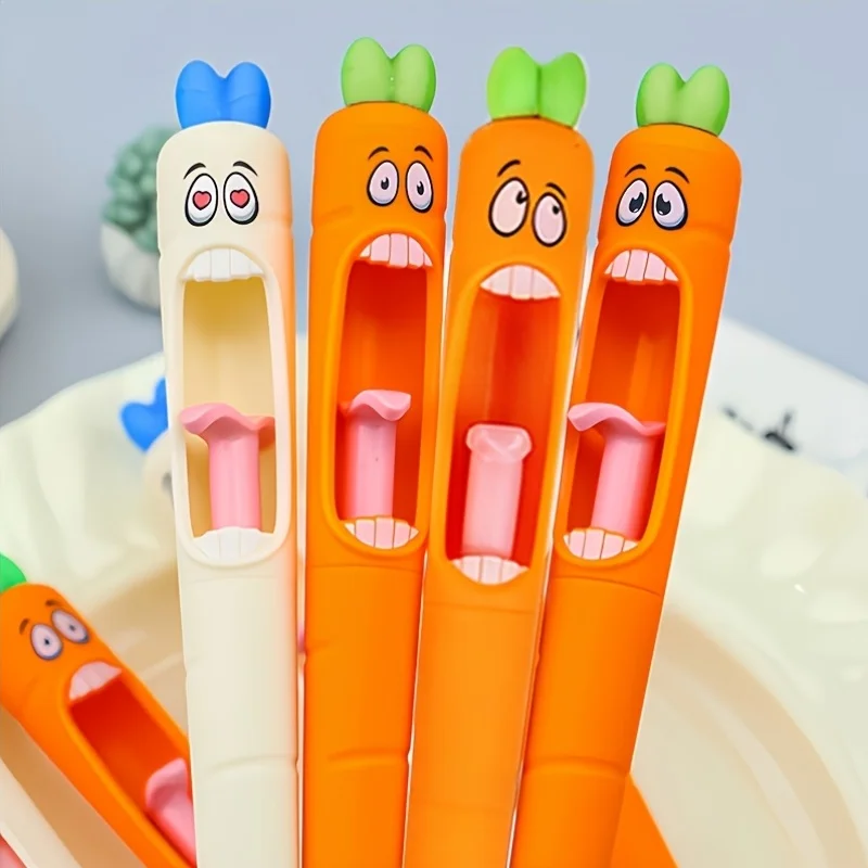 1 Screaming Carrot Press Pen, Screaming Carrot Gel Pen, 0.5mm Black Ink, Smooth Writing and Quick Drying, Cute Back-To-School Stationery, Suitable for Studying, Office Work, Note-Taking, and the Start of School
1 Screaming Carrot Press Pen, Screaming Carrot Gel Pen, 0.5mm Black Ink, Smooth Writing and Quick Drying, Cute Back-To-School Stationery, Suitable for Studying, Office Work, Note-Taking, and the Start of School