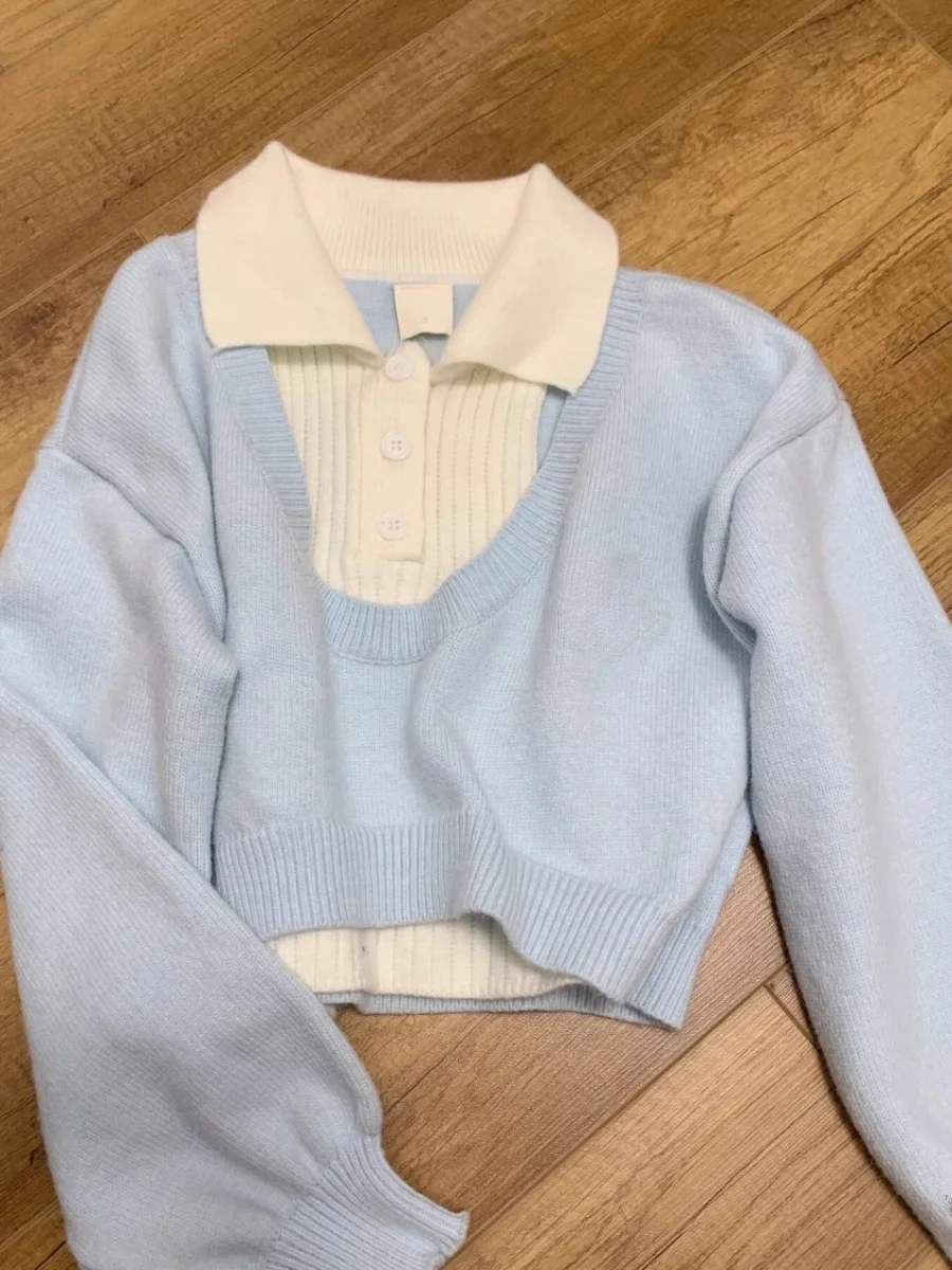 College Lazy Wind Sweater Women's Spring and Autumn Design Sense High Waist Two-piece Knitted Sweater Top
College Lazy Wind Sweater Women's Spring and Autumn Design Sense High Waist Two-piece Knitted Sweater Top