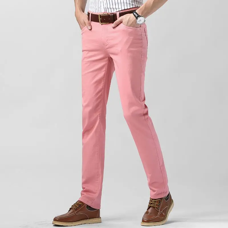 Spring Youth Jeans Men's Stretch Slim Fit Straight Pink Pants Handsome Fashion Versatile Casual Pants for Work men pants
Spring Youth Jeans Men's Stretch Slim Fit Straight Pink Pants Handsome Fashion Versatile Casual Pants for Work men pants