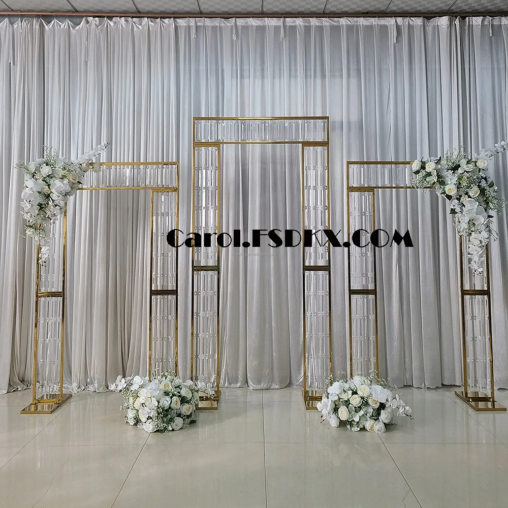 Simple Golden Metal Arch Backdrop Stand Round Flower Arch Door for Wedding Event Stage Decoration
Simple Golden Metal Arch Backdrop Stand Round Flower Arch Door for Wedding Event Stage Decoration
