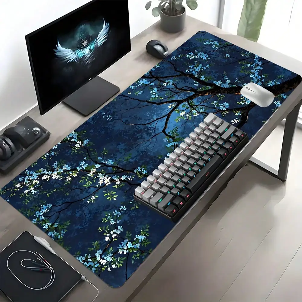 1pc Mysterious Blue Sakura Extended Mouse Pad - Large Japanese Night Landscape Floral Desk Mat, Suitable For Office And Gaming, Decorative Desktop Protection Pad, Washable Rubber Mat With Non-Slip Edges, Multi-Size Mouse Pad, Ideal For Home And Office
1pc Mysterious Blue Sakura Extended Mouse Pad - Large Japanese Night Landscape Floral Desk Mat, Suitable For Office And Gaming, Decorative Desktop Protection Pad, Washable Rubber Mat With Non-Slip Edges, Multi-Size Mouse Pad, Ideal For Home And Office