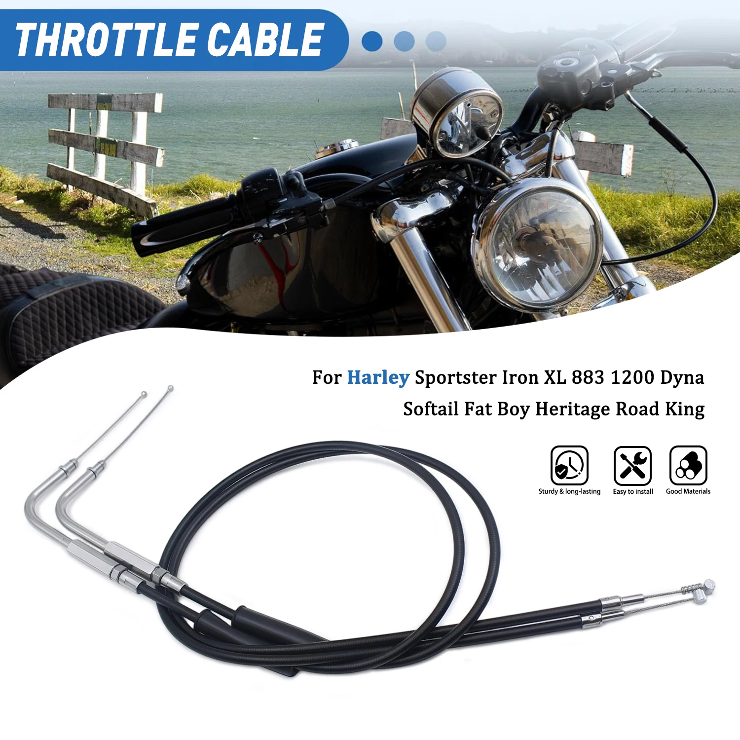 Motorcycle Parts Throttle Cable 90cm 110cm 130cm 150cm For Harley Sportster 1200 Custom Anniversary XLH1200C Police XL1200CP
Motorcycle Parts Throttle Cable 90cm 110cm 130cm 150cm For Harley Sportster 1200 Custom Anniversary XLH1200C Police XL1200CP
