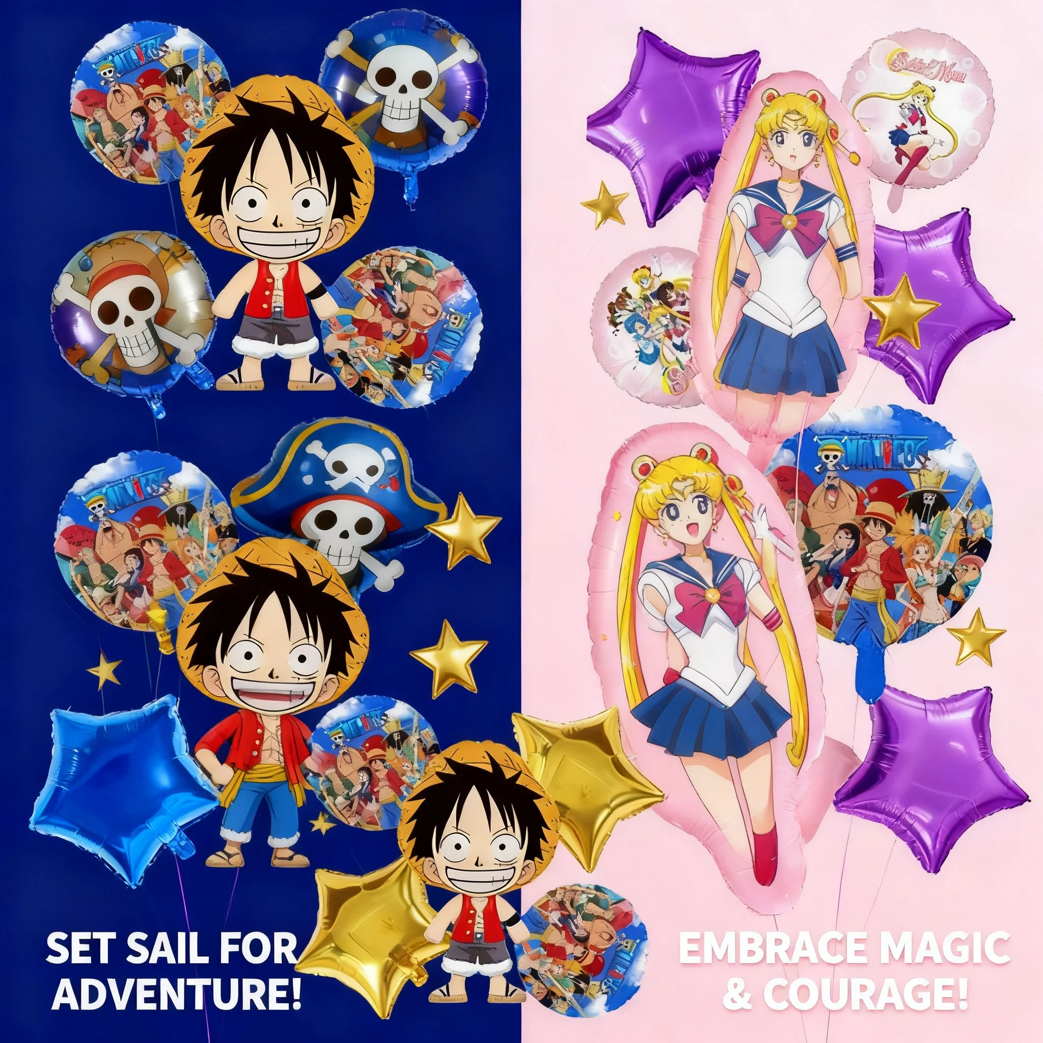 Anime Sailor Moon One Piece D Luffy Foil Balloon Flag Set Princess Girl Happy Birthday Party Decoration Surprise Toy
Anime Sailor Moon One Piece D Luffy Foil Balloon Flag Set Princess Girl Happy Birthday Party Decoration Surprise Toy
