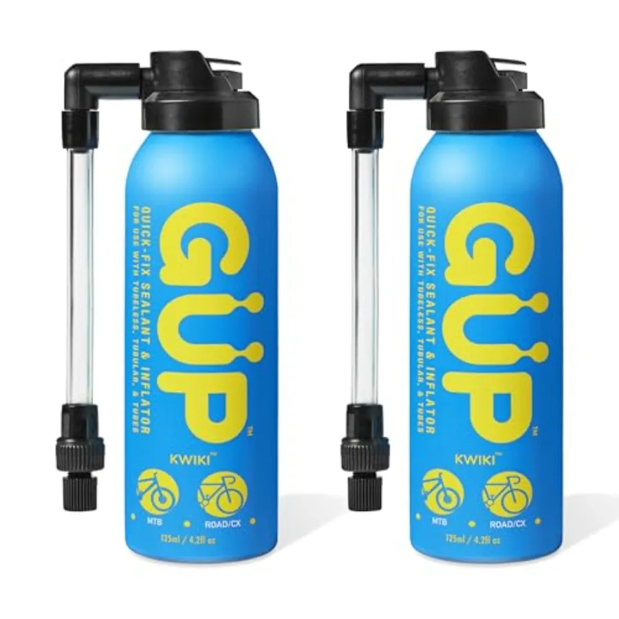 Güp Kwiki Quick Fix Tire Sealant and Inflator; for Mountain Bike Road Cyclocross Gravel; Seals and Repairs Flat or Punctured Tires
Güp Kwiki Quick Fix Tire Sealant and Inflator; for Mountain Bike Road Cyclocross Gravel; Seals and Repairs Flat or Punctured Tires