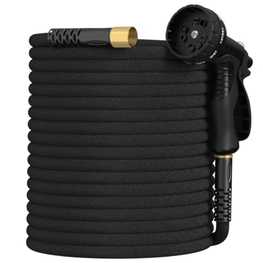 Garden Hose, Non-Expandable Lightweight and Flexible Water Hose, with 10-Pattern Spray Nozzle, Super Fabric, Leak-Proof 3/4" So
Garden Hose, Non-Expandable Lightweight and Flexible Water Hose, with 10-Pattern Spray Nozzle, Super Fabric, Leak-Proof 3/4" So