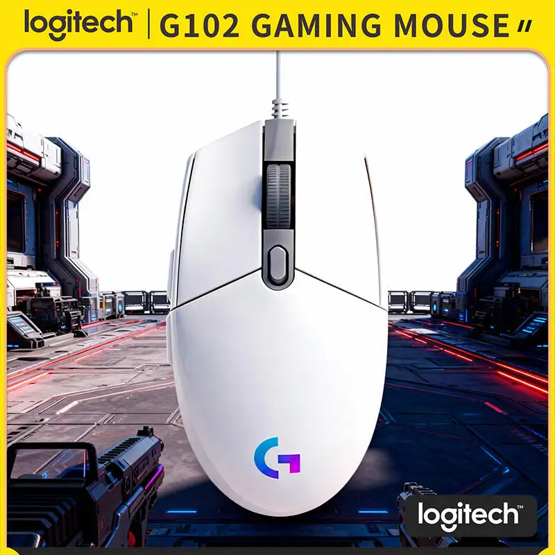 Logitech G102 Prodigy Gaming Mouse, 8x Faster Response, Custom RGB Lighting, 6 Buttons, Compatible with Windows/macOS Systems