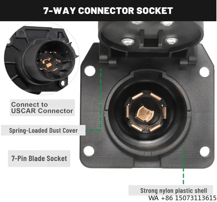 12 В 7-контактный разъем для прицепа с лезвием для автофургона, боковой разъем питания
12 В 7-контактный разъем для прицепа с лезвием для автофургона, боковой разъем питания