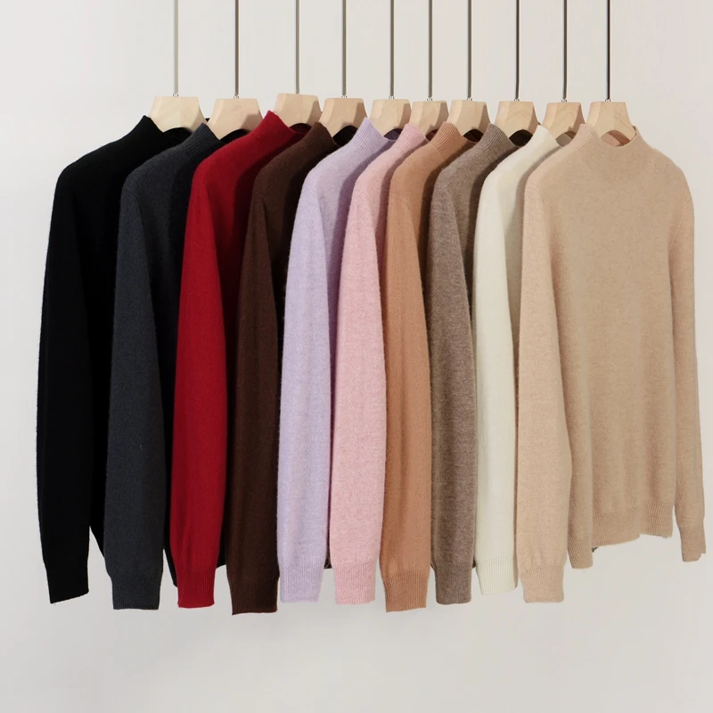 2026 New Autumn Winter Women's Goat Cashmere Mock-neck Pullovers 100% Cashmere Knitwear Sweater Solid Soft Clothing Top
2026 New Autumn Winter Women's Goat Cashmere Mock-neck Pullovers 100% Cashmere Knitwear Sweater Solid Soft Clothing Top