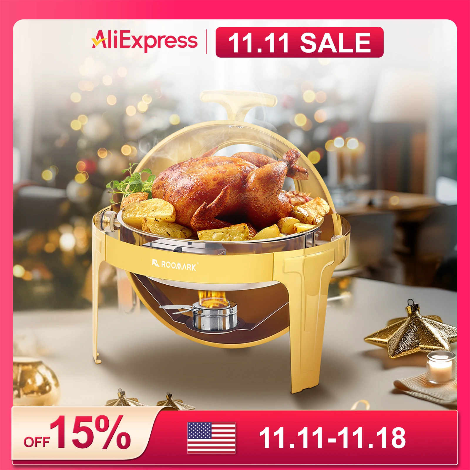 ROOMARK 9QT Набор жаровни для шведского стола, высококачественный подогреватель из нержавеющей стали, полный набор с толстой рамкой для вечеринки, свадьбы
ROOMARK 9QT Набор жаровни для шведского стола, высококачественный подогреватель из нержавеющей стали, полный набор с толстой рамкой для вечеринки, свадьбы