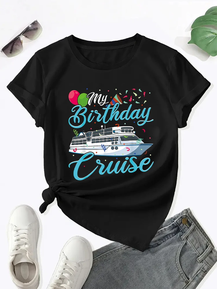 2024 New Cruise Ship Journey My Birthday Parade T-shirt Cruise Ship Pattern Printed Round Neck Women's T-shirt
2024 New Cruise Ship Journey My Birthday Parade T-shirt Cruise Ship Pattern Printed Round Neck Women's T-shirt