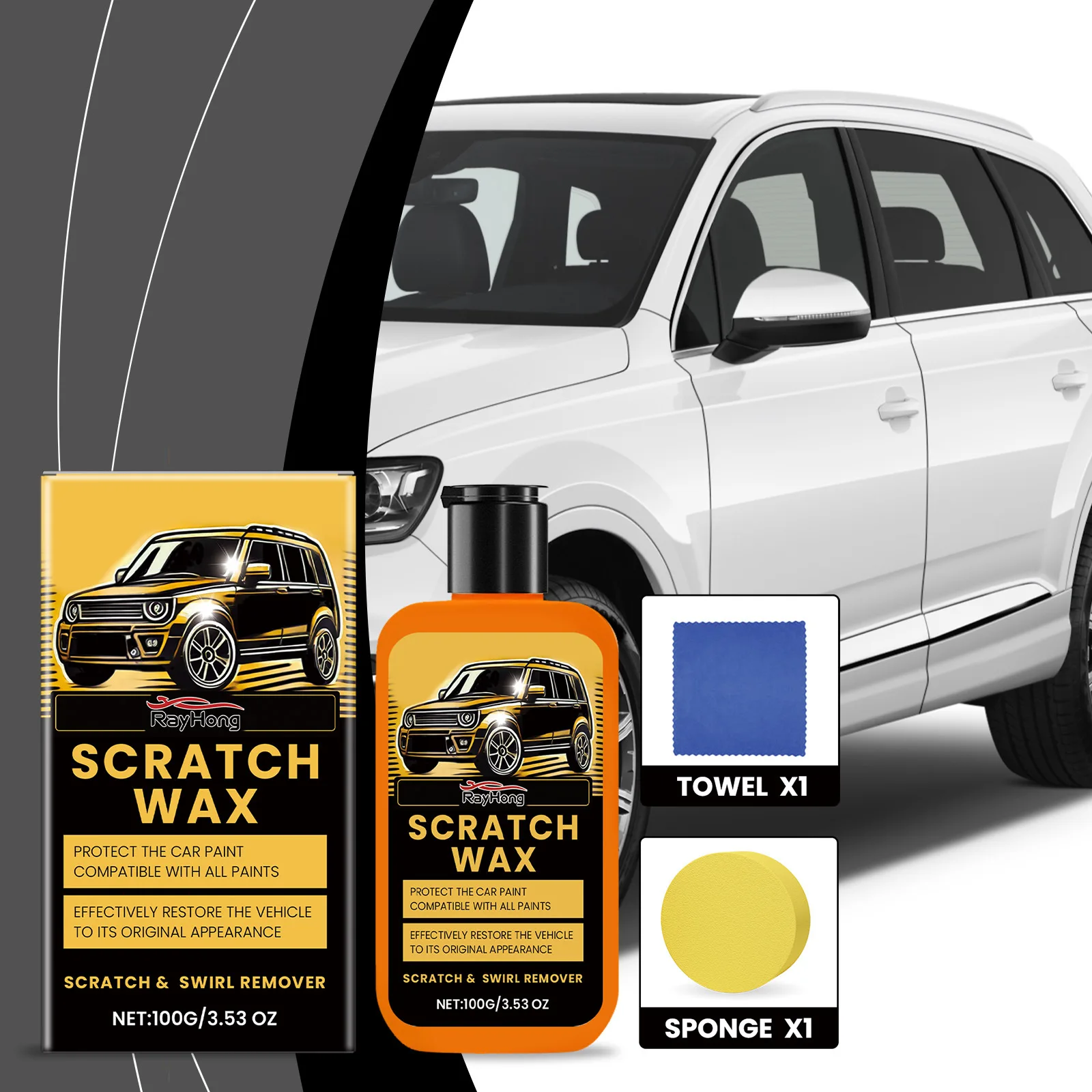 Vehicle Paint Scratch Remover Cream - Cleans Dirt, Helps Improve Scratches & Works for All Car Colors with Easy Operation
Vehicle Paint Scratch Remover Cream - Cleans Dirt, Helps Improve Scratches & Works for All Car Colors with Easy Operation