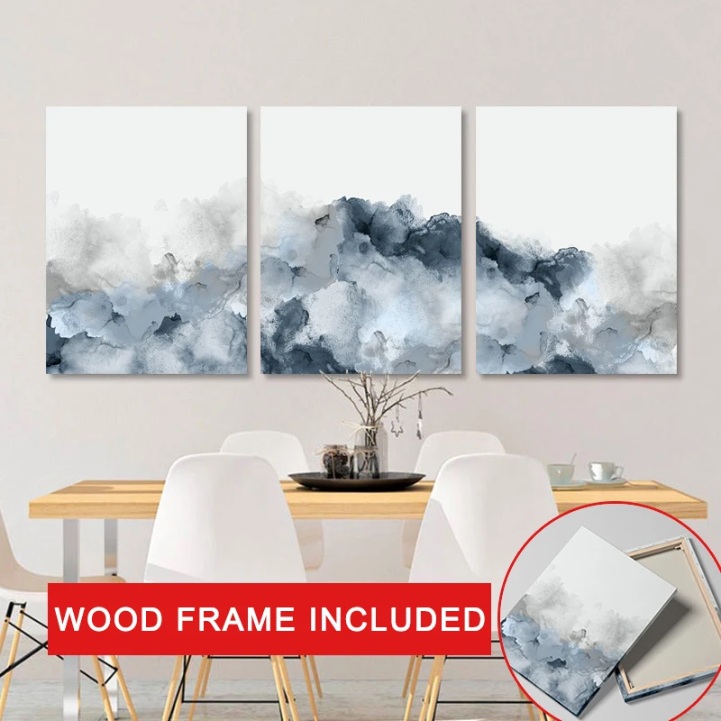 Nordic Poster Abstract Canvas Painting With Frame Blue Gray Watercolor Room Wall Art Decoration Picture for Modern Home Decor
Nordic Poster Abstract Canvas Painting With Frame Blue Gray Watercolor Room Wall Art Decoration Picture for Modern Home Decor