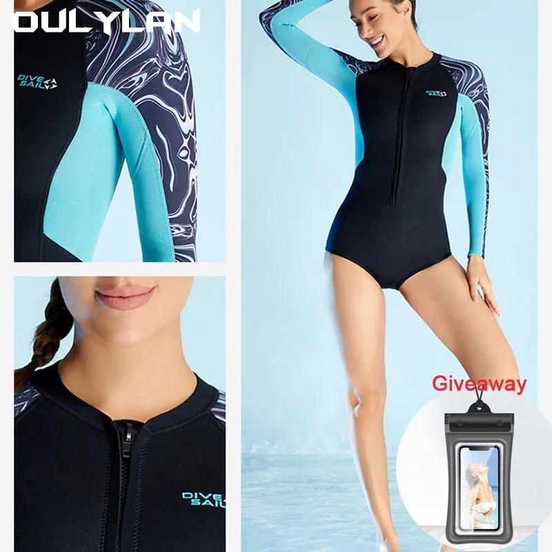 Oulylan Women's Jumpsuit Long Sleeved Shorts Snorkeling Suit Cold Resistant Surfing Swimming Diving Suit 2MM Diving Suit
Oulylan Women's Jumpsuit Long Sleeved Shorts Snorkeling Suit Cold Resistant Surfing Swimming Diving Suit 2MM Diving Suit