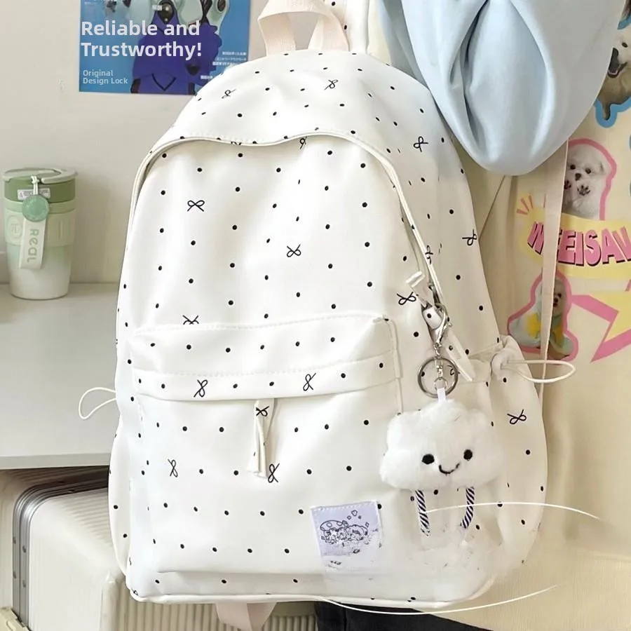 Middle School Girls Backpack Knot Versatile High Aesthetic Value School Bag for Teenage Girls Polka Dot Design
Middle School Girls Backpack Knot Versatile High Aesthetic Value School Bag for Teenage Girls Polka Dot Design