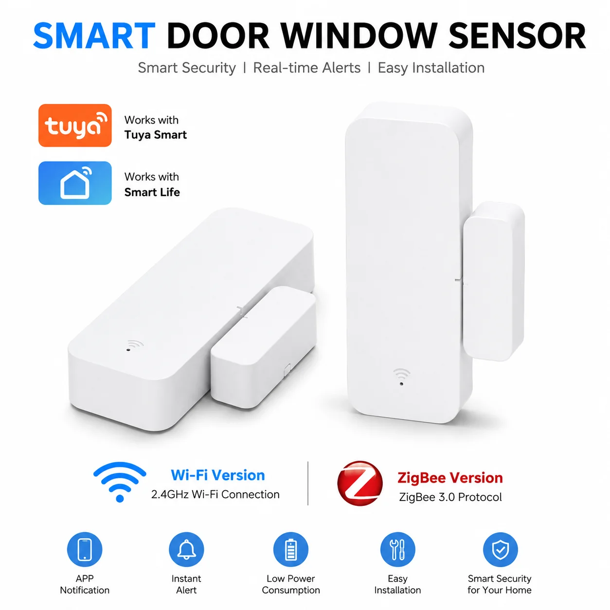 Tuya WiFi Zigbee3.0 Door window Sensor Smart Home Open/Closed Detectors Window Sensor Works With Z2MQTT ZHA Google Home Alexa
Tuya WiFi Zigbee3.0 Door window Sensor Smart Home Open/Closed Detectors Window Sensor Works With Z2MQTT ZHA Google Home Alexa