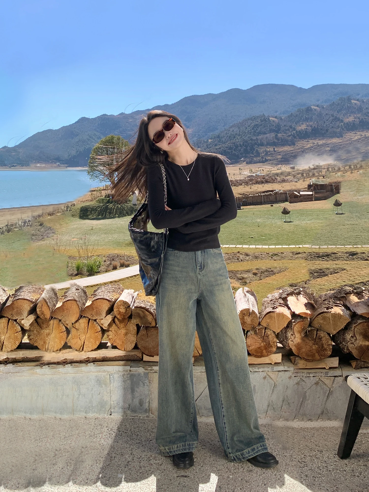 Джинсы с высокой талией и широкими штанинами, женские повседневные брюки длиной до пола, темно-серый глаз, хлопковые эластичные джинсовые джинсы на молнии, свободный крой
Джинсы с высокой талией и широкими штанинами, женские повседневные брюки длиной до пола, темно-серый глаз, хлопковые эластичные джинсовые джинсы на молнии, свободный крой