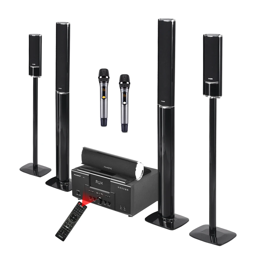 5.1 Surround Home Theater System With Karaoke USB Wireless Microphone Amplifier Speaker Bt Home Theatre System
5.1 Surround Home Theater System With Karaoke USB Wireless Microphone Amplifier Speaker Bt Home Theatre System