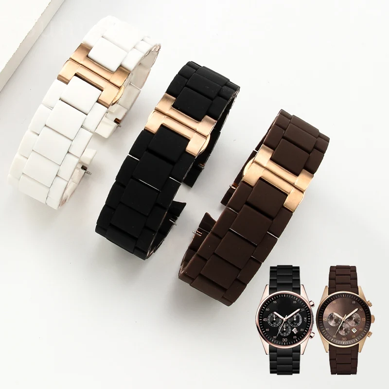 Rubber Silicone Steel Watchband for Armani Watch Strap Ar5890 AR5905 AR5906 AR5919 AR5920 AR5858 Watchband 23mm 20mm 
Rubber Silicone Steel Watchband for Armani Watch Strap Ar5890 AR5905 AR5906 AR5919 AR5920 AR5858 Watchband 23mm 20mm