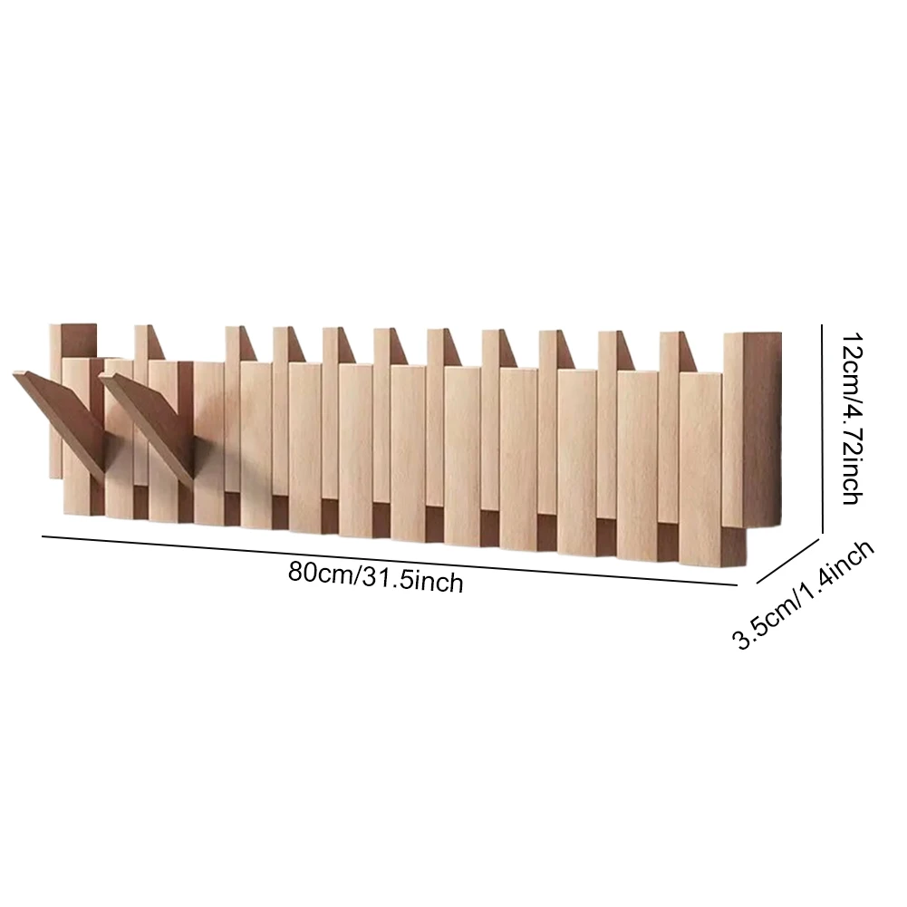 Wood Wall Mounted Piano Coat Rack Flip Down Wall Hook Rack 12 Hooks Entryway Wall Art Hook for Hanging Keys/Hats/Robe&Towels/Bag
Wood Wall Mounted Piano Coat Rack Flip Down Wall Hook Rack 12 Hooks Entryway Wall Art Hook for Hanging Keys/Hats/Robe&Towels/Bag