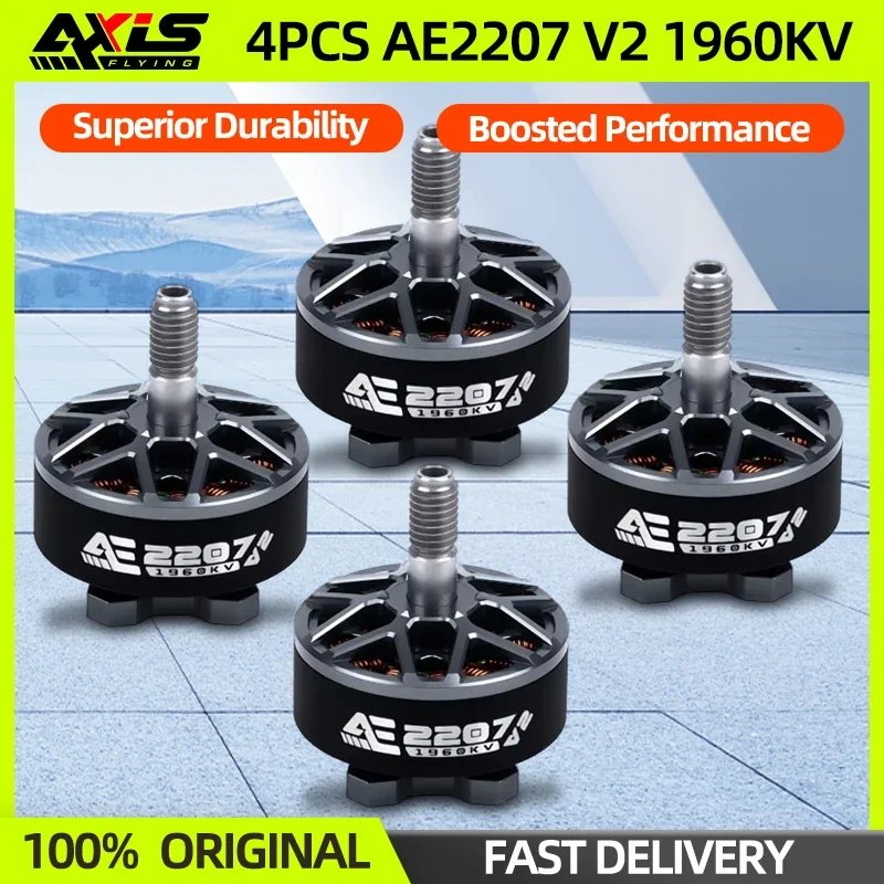 4PCS AxisFlying AE2207 V2 Brushless Motor 1960KV Motor 2207 For 5inch Propeller FPV Freestyle Quadcopter Drone Cinewhoop
4PCS AxisFlying AE2207 V2 Brushless Motor 1960KV Motor 2207 For 5inch Propeller FPV Freestyle Quadcopter Drone Cinewhoop