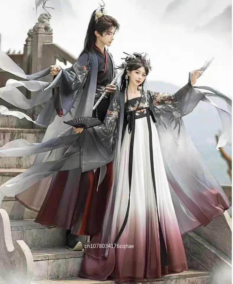 Traditional Chinese Couples Hanfu Ancient Weijin Period Cross Collar Dance Costume Floral Printing Carnival Cosplay Clothing
Traditional Chinese Couples Hanfu Ancient Weijin Period Cross Collar Dance Costume Floral Printing Carnival Cosplay Clothing