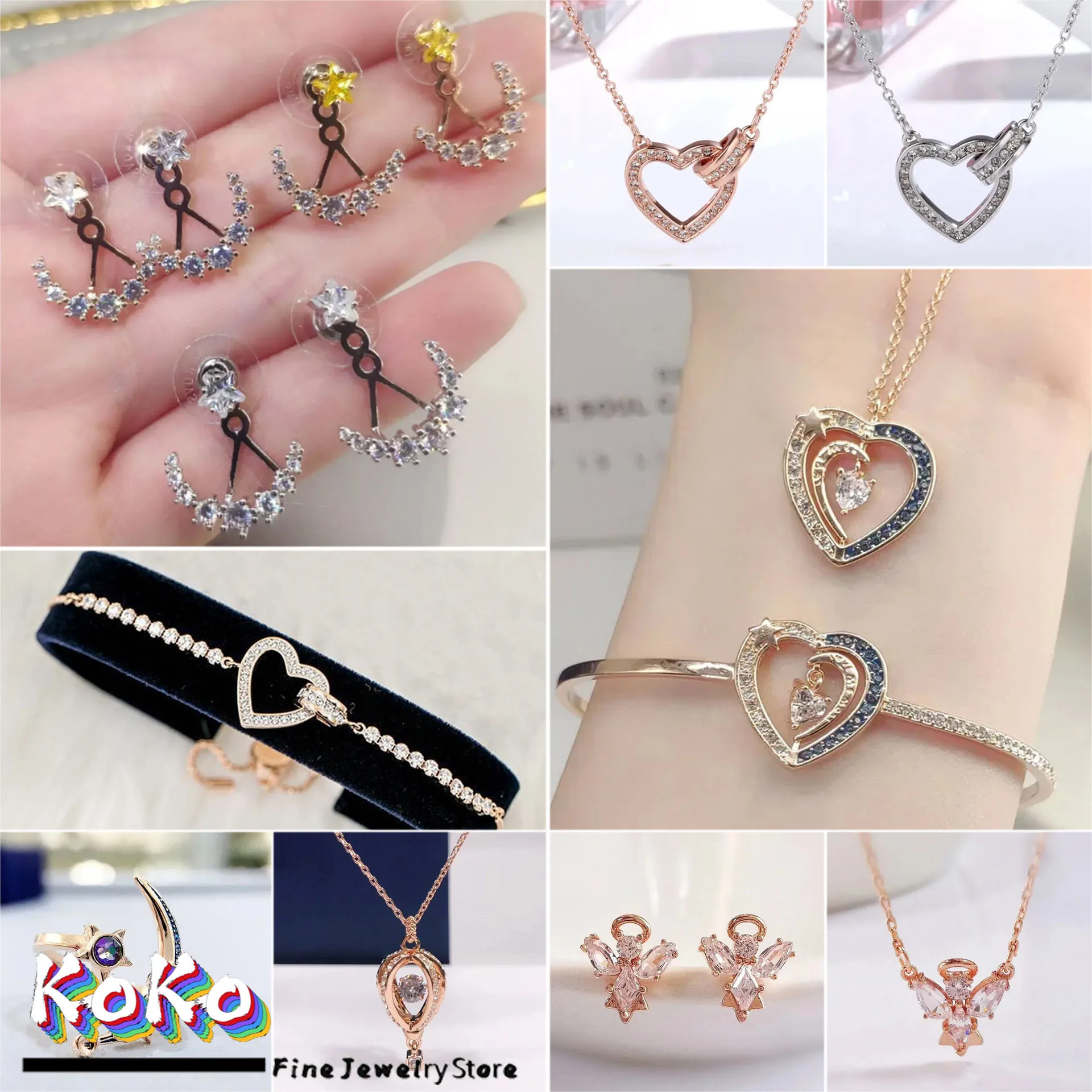 Original New 2025 Fine Jewelry Set for Women Crown Heart Necklace Moon Shape Earrings Bracelet Adjustable Ring Party Jewelry
Original New 2025 Fine Jewelry Set for Women Crown Heart Necklace Moon Shape Earrings Bracelet Adjustable Ring Party Jewelry