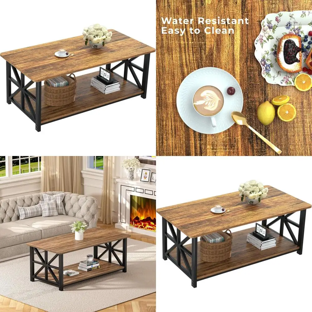 Round Coffee Table with 2-Tier Storage, 39-inch Walnut for Living Room
Round Coffee Table with 2-Tier Storage, 39-inch Walnut for Living Room