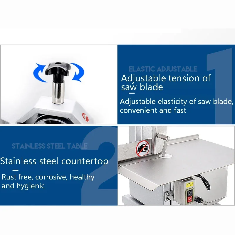 750W Stainless Steel Countertop Saw Cutter Machine Equipped With 6 Blades for Frozen Meat Pork Rib Commercial
750W Stainless Steel Countertop Saw Cutter Machine Equipped With 6 Blades for Frozen Meat Pork Rib Commercial