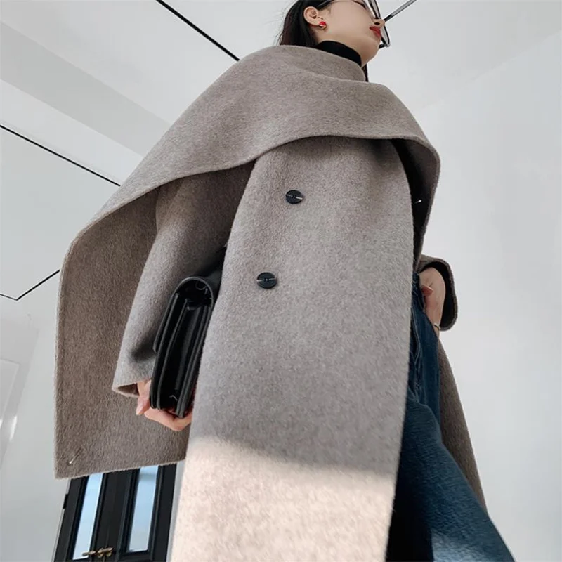 Scarf Collar Design Double Breasted Coat Woolen Coat 2022 Scarf Collar Loose Long Wool Coat
Scarf Collar Design Double Breasted Coat Woolen Coat 2022 Scarf Collar Loose Long Wool Coat