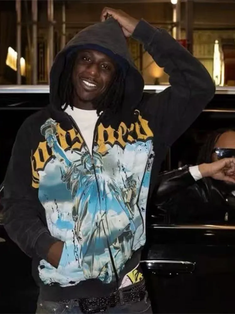 GODSPEED Come Liber Hoodie Zip-Up Sweatirt Men's Women's Printed Casual Fall Faion Long Sve Hooded Cardigan
GODSPEED Come Liber Hoodie Zip-Up Sweatirt Men's Women's Printed Casual Fall Faion Long Sve Hooded Cardigan