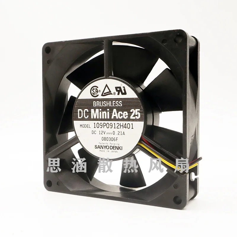 Sanyo Denki 109P0912H401 DC 12V 0.21A 90X90x25mm 3-Wire Server Cooling Fan
Sanyo Denki 109P0912H401 DC 12V 0.21A 90X90x25mm 3-Wire Server Cooling Fan