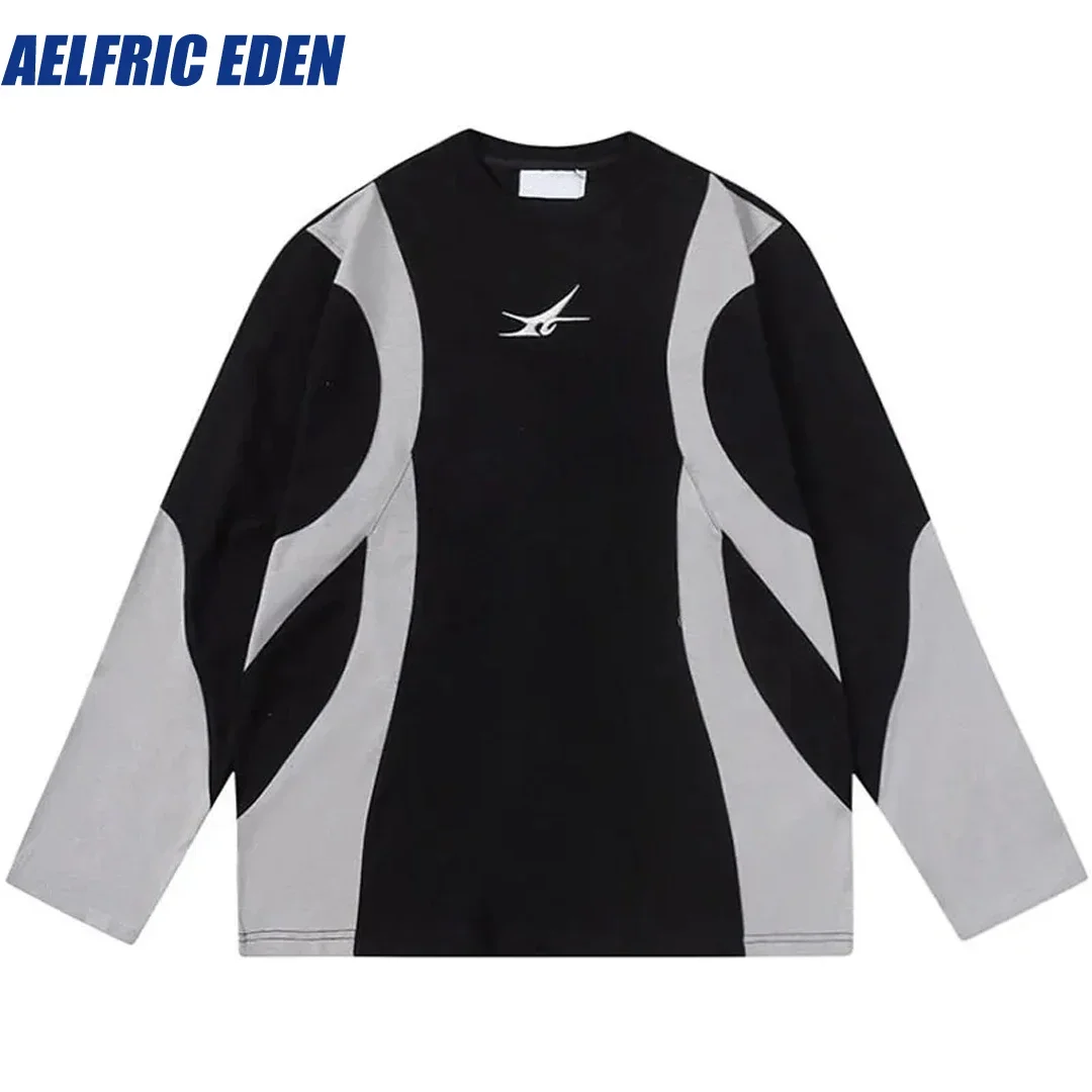 Aelfric Eden Embroidery Letter Retro American Style Patchwork Long Sleeve T-Shirt Sports Tshirt Hip Hop Loose Streetwear Shirts
Aelfric Eden Embroidery Letter Retro American Style Patchwork Long Sleeve T-Shirt Sports Tshirt Hip Hop Loose Streetwear Shirts