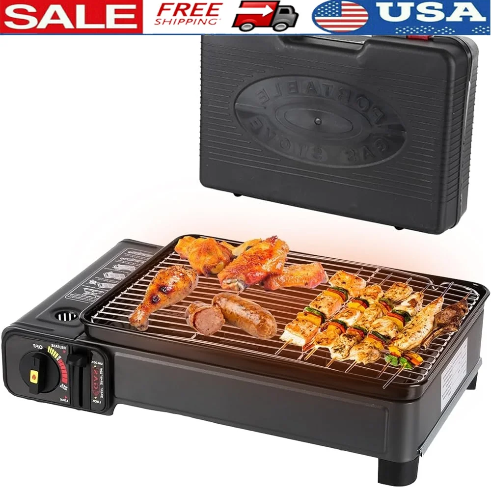 Portable Gas Grill Butane Stove Propane BBQ Grill with Carrying Case Adjustable Temperature Perfect Camping Outdoor Cooking
Portable Gas Grill Butane Stove Propane BBQ Grill with Carrying Case Adjustable Temperature Perfect Camping Outdoor Cooking