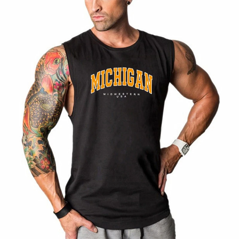 Michigan Midwestern USA Summer Cotton Running Vests Gym Clothing Fitness Tank Tops Mens Bodybuilding Workout Sleeveless Shirt
Michigan Midwestern USA Summer Cotton Running Vests Gym Clothing Fitness Tank Tops Mens Bodybuilding Workout Sleeveless Shirt