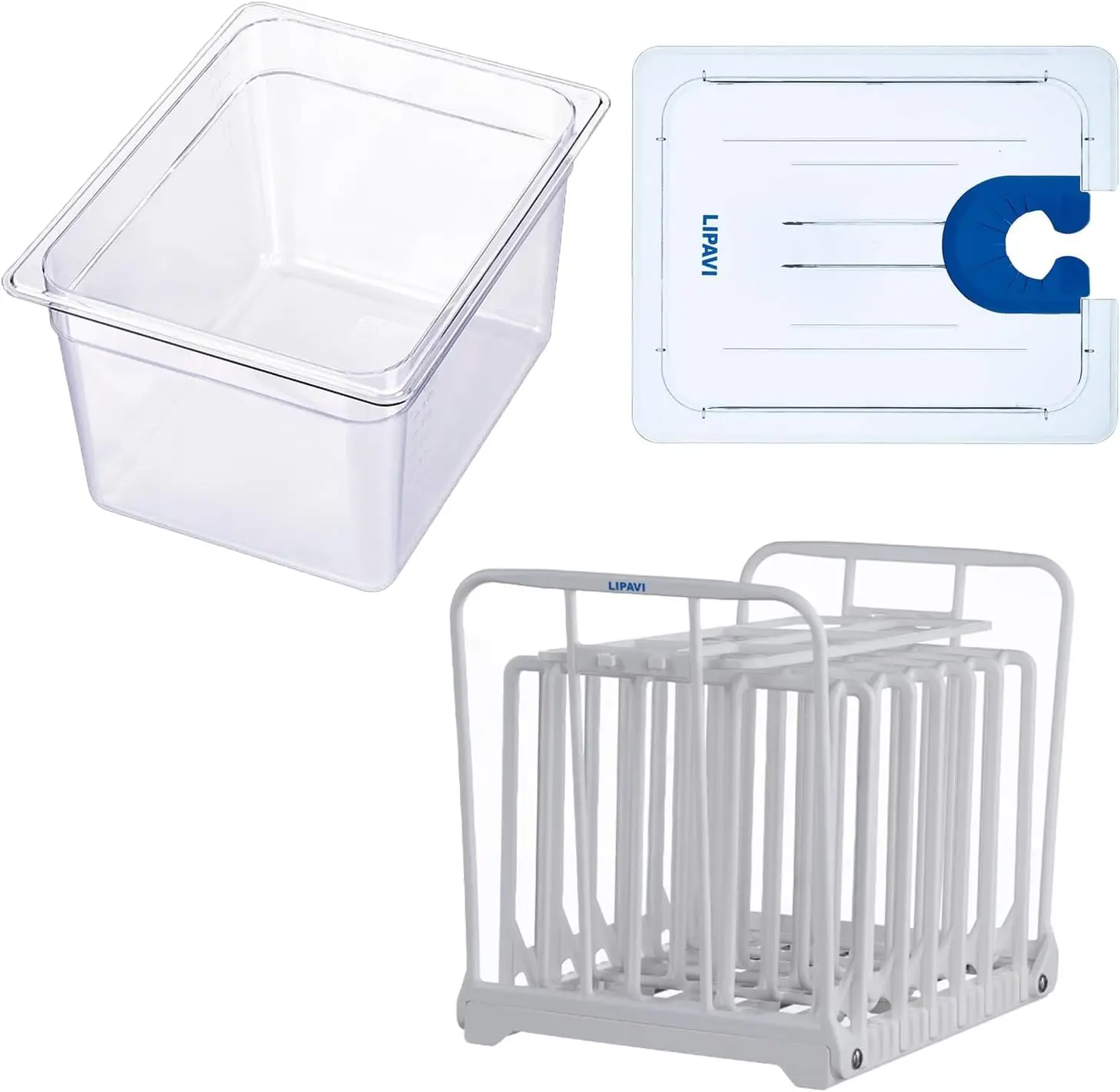 Sous Vide Container Kit (NXC10-UNIR) Compatible with Anova All Models – 12 L Polycarbonate Container with Removable Rack &