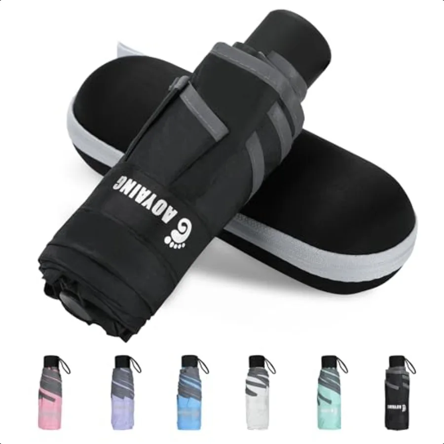 Мини-компактный дорожный зонт со светоотражающими полосками безопасностиПортативный складной дизайн с футляром черный
Мини-компактный дорожный зонт со светоотражающими полосками безопасностиПортативный складной дизайн с футляром черный