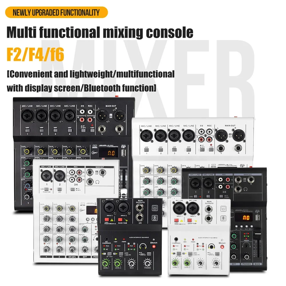 Portable 2 Channels Professional portable Audio Interface sound card console mini USB MIXER for Guitar Recording Studio Singing 
Portable 2 Channels Professional portable Audio Interface sound card console mini USB MIXER for Guitar Recording Studio Singing