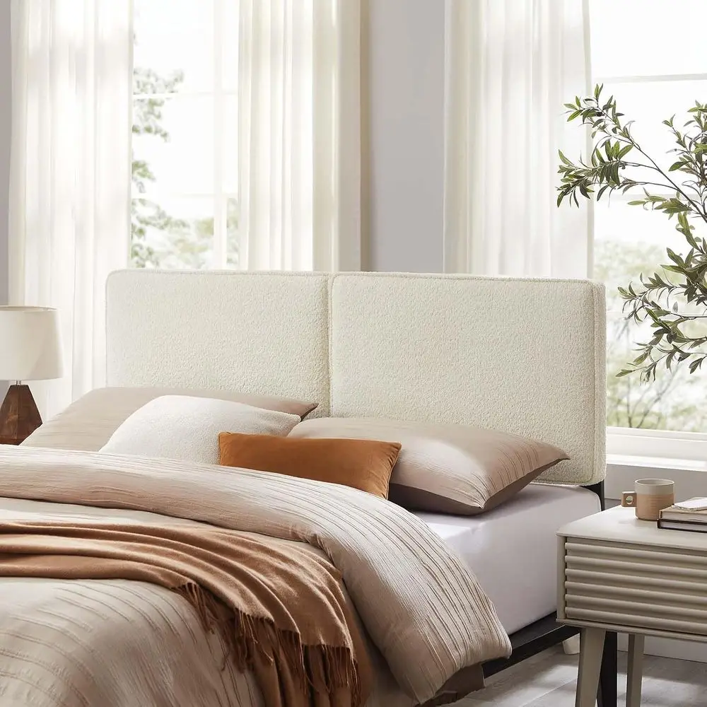 Lindee Queen Size Upholstered board with Cream Boucle abric - ern abric board with Height-Adjustable Mounting Positions - Padded
Lindee Queen Size Upholstered board with Cream Boucle abric - ern abric board with Height-Adjustable Mounting Positions - Padded