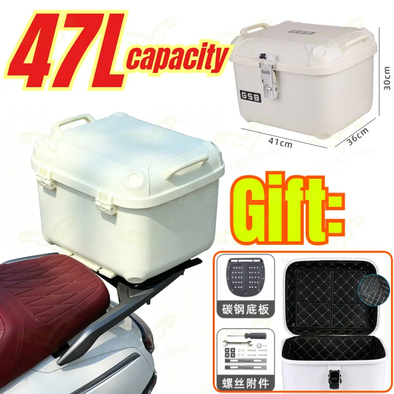 47L Large Capacity Trunk GSB Motorcycle Trunk Large Storage Cabinet Takeaway Box Thickened Electric Scooter Toolbox
47L Large Capacity Trunk GSB Motorcycle Trunk Large Storage Cabinet Takeaway Box Thickened Electric Scooter Toolbox