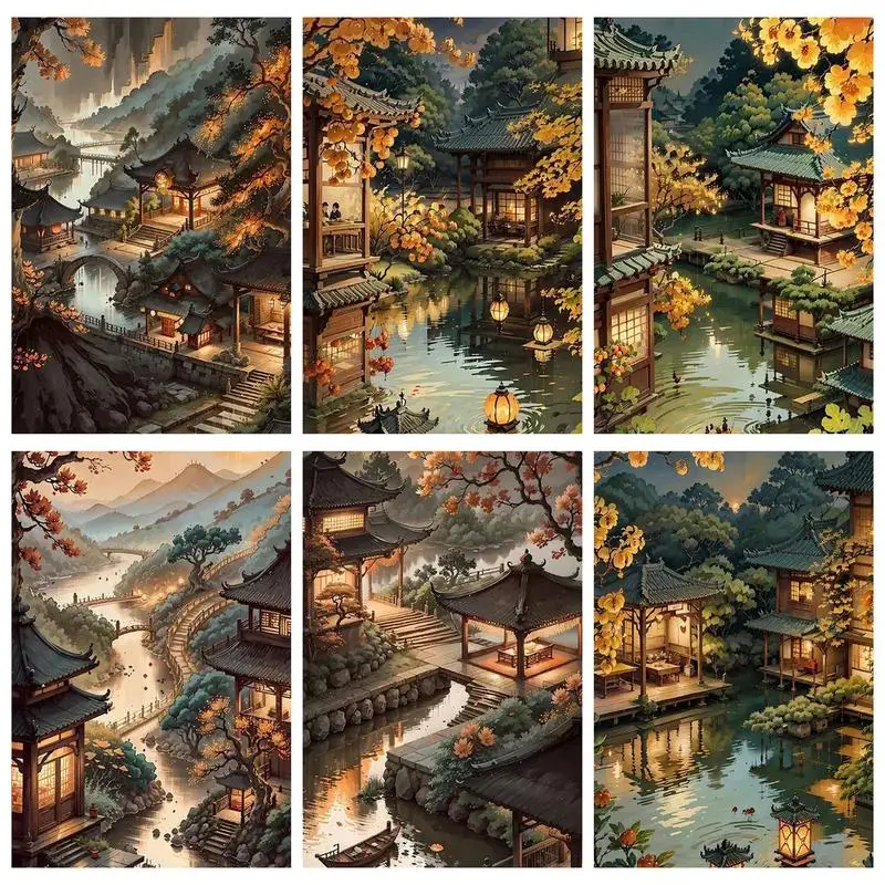 SDOYUNO Diy Painting By Numbers Alleys and pavilions Retro Anime Picture Paint For Adults Vintage Home Decor
SDOYUNO Diy Painting By Numbers Alleys and pavilions Retro Anime Picture Paint For Adults Vintage Home Decor