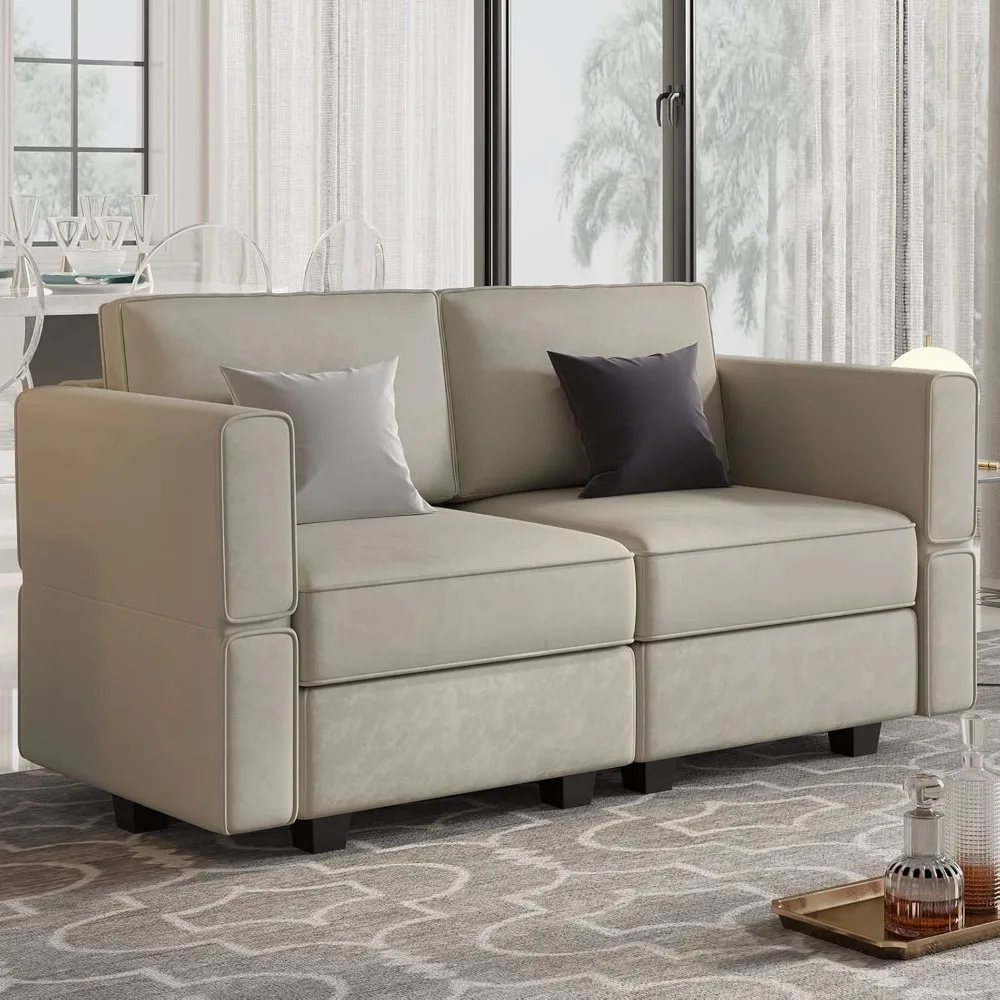 Modular Loveseat Sofa Couch with Storage Seats Velvet 2 Seater Love Seats for Small Spaces Grey
Modular Loveseat Sofa Couch with Storage Seats Velvet 2 Seater Love Seats for Small Spaces Grey