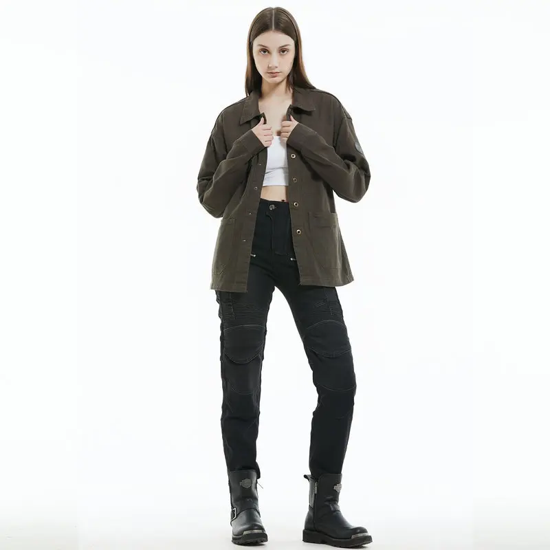 Fashion Motorcycle jeans for women, winter fleece-lined warm biker riding pants, anti-fall pants with silicone protective gear
Fashion Motorcycle jeans for women, winter fleece-lined warm biker riding pants, anti-fall pants with silicone protective gear
