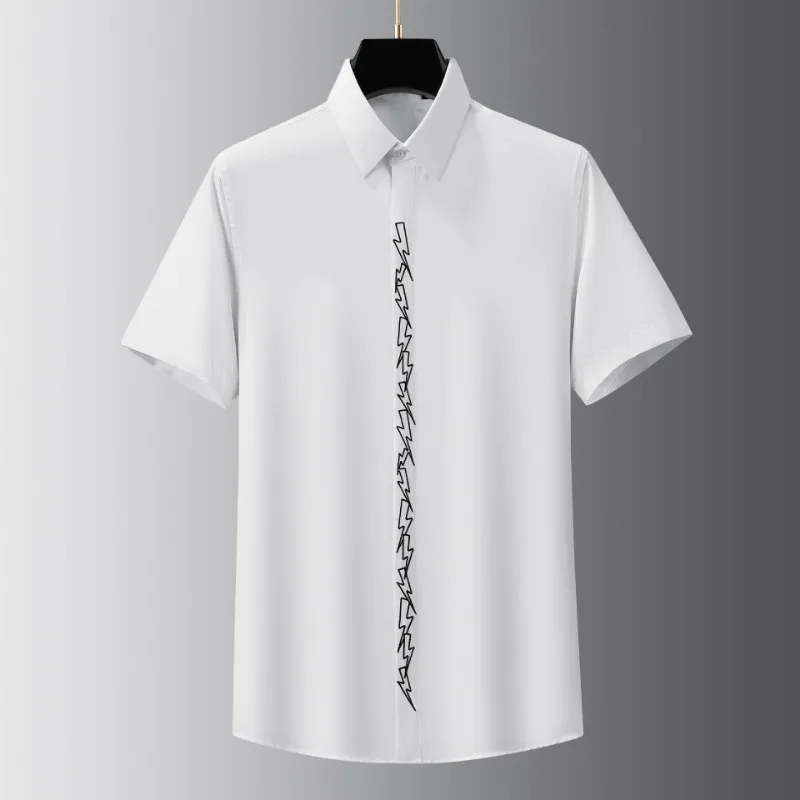 Trendy brand new style classic flash 3D printed men's short-sleeved shirt European and American style slim shirt
Trendy brand new style classic flash 3D printed men's short-sleeved shirt European and American style slim shirt