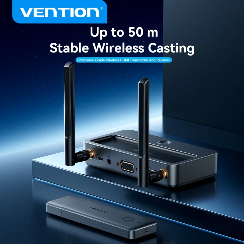Vention Wireless HDMI VGA Extender Kit 5G 50M Video Transmitter & Receiver 1080 60Hz Transmits Display Adapter for TV PC Monitor
Vention Wireless HDMI VGA Extender Kit 5G 50M Video Transmitter & Receiver 1080 60Hz Transmits Display Adapter for TV PC Monitor