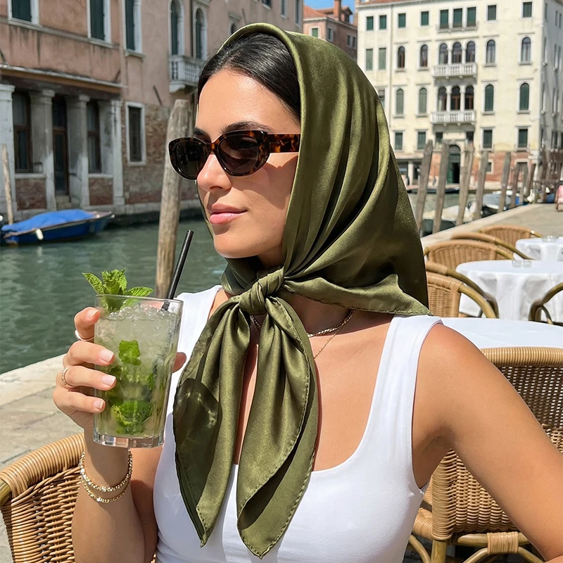 Solid Colors Neckerchief Hijab Scarf For Women Silk Satin 90cm Headband Hair Scarves Female Square Shawls Ladies Head Bandana
Solid Colors Neckerchief Hijab Scarf For Women Silk Satin 90cm Headband Hair Scarves Female Square Shawls Ladies Head Bandana
