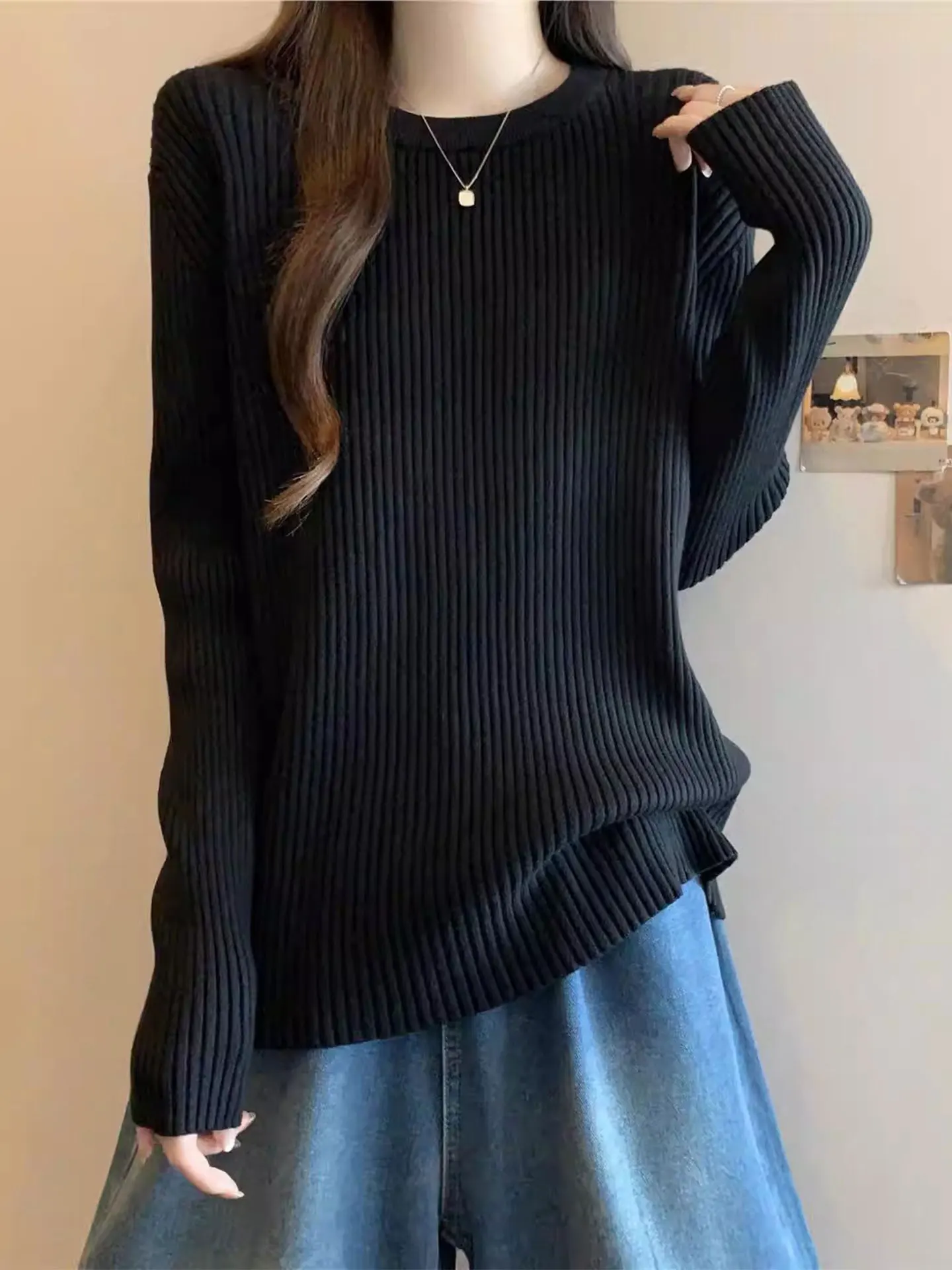 Bla Long Sve вязаная основа irt, женская зимняя одежда больших размеров для похудения, закрывающая живот, модный топ, повседневный мягкий полиэстер
Bla Long Sve вязаная основа irt, женская зимняя одежда больших размеров для похудения, закрывающая живот, модный топ, повседневный мягкий полиэстер