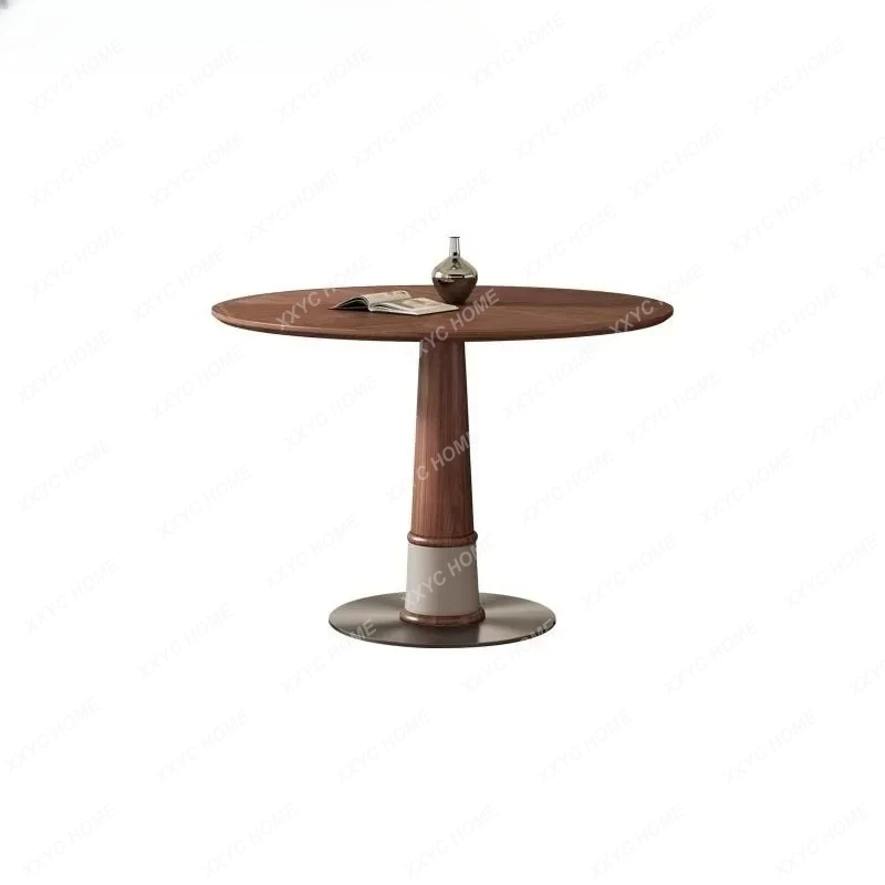 walnut round dining table small apartment solid wood household dining table
walnut round dining table small apartment solid wood household dining table